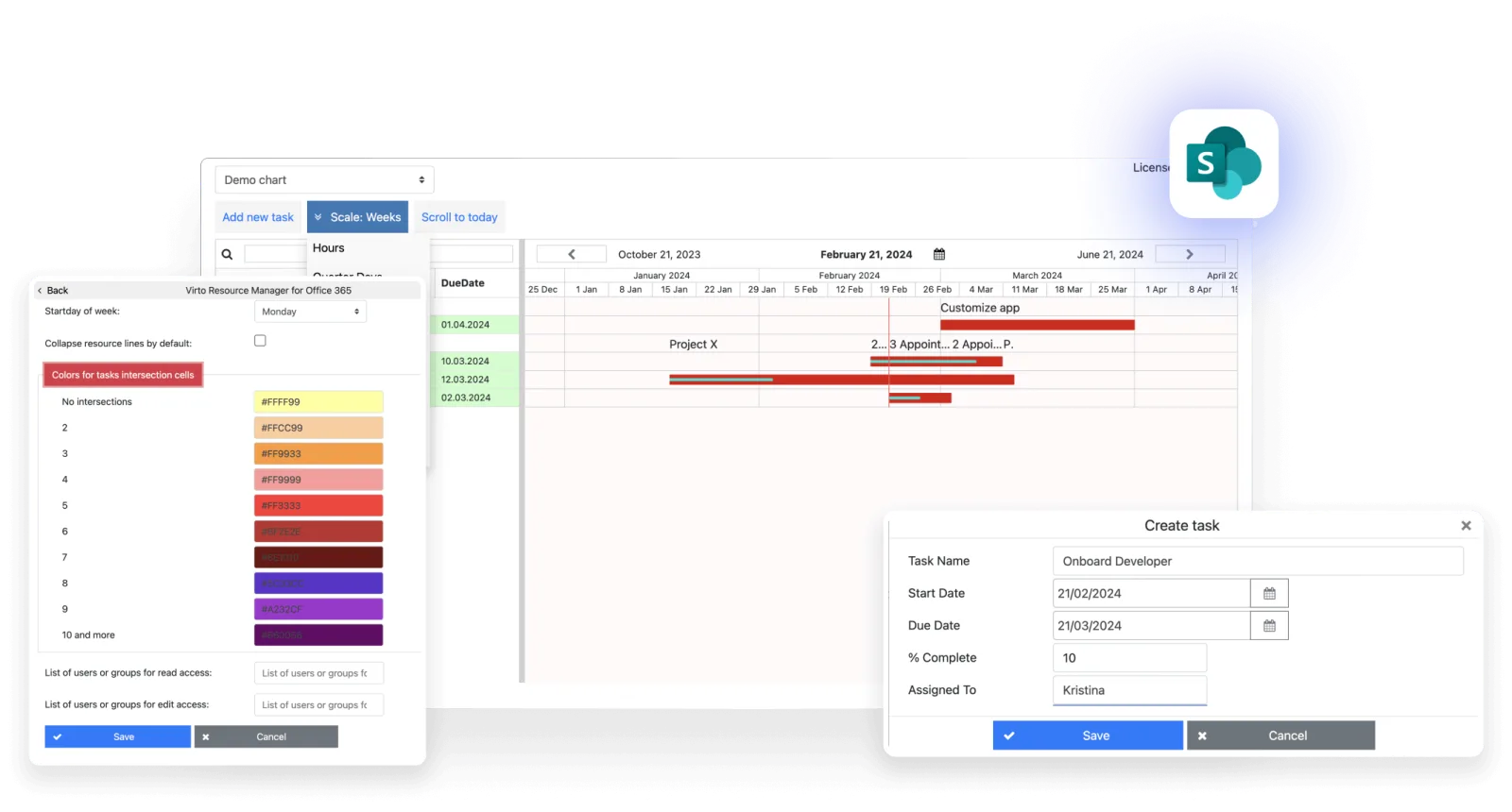 Virto Resource Management App interface