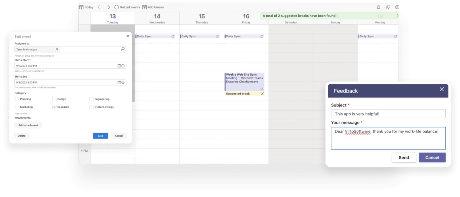 Virto Time Blocker App interface
