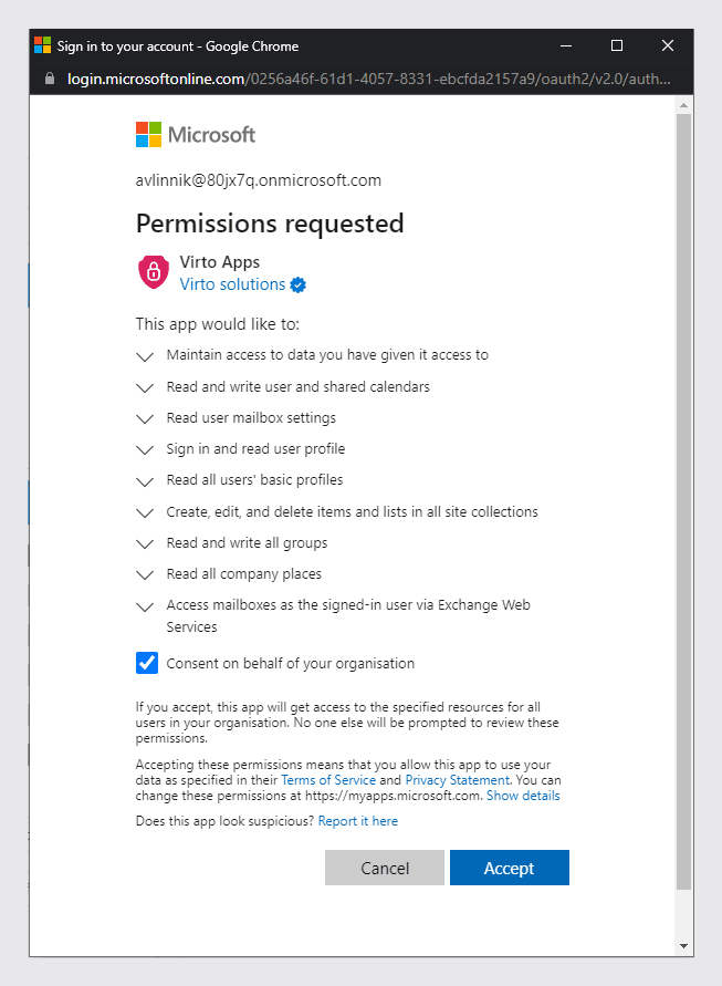virto apps permissions