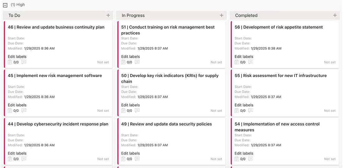 Example Kanban Board App
