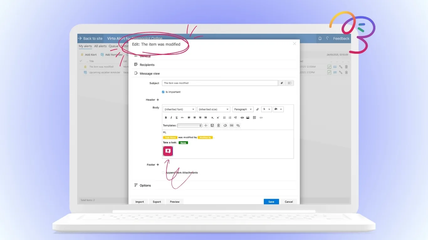 Virto Alerts & Reminders for SharePoint and Microsoft 365