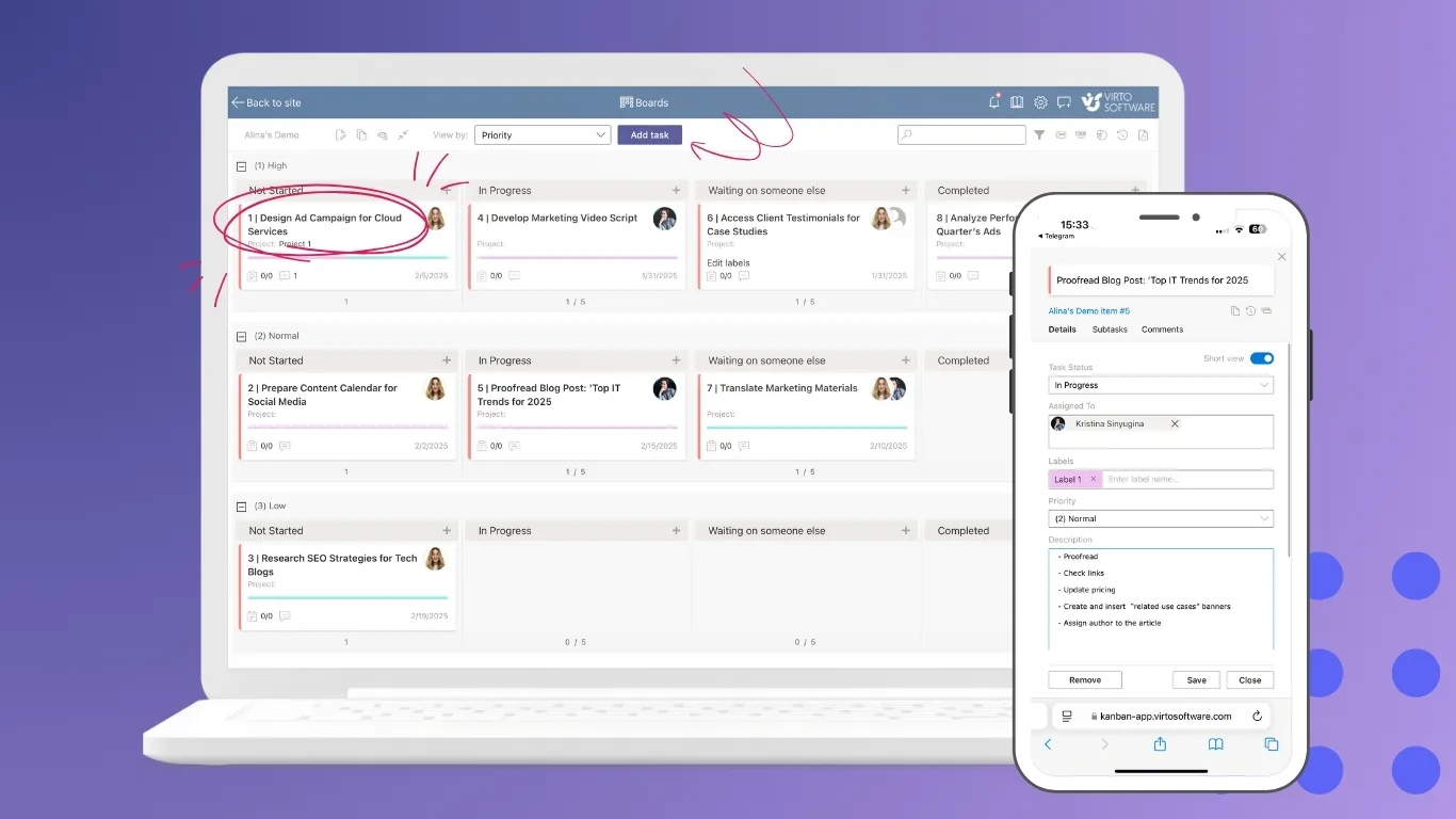 Virto Kanban Board App for M365 and Teams