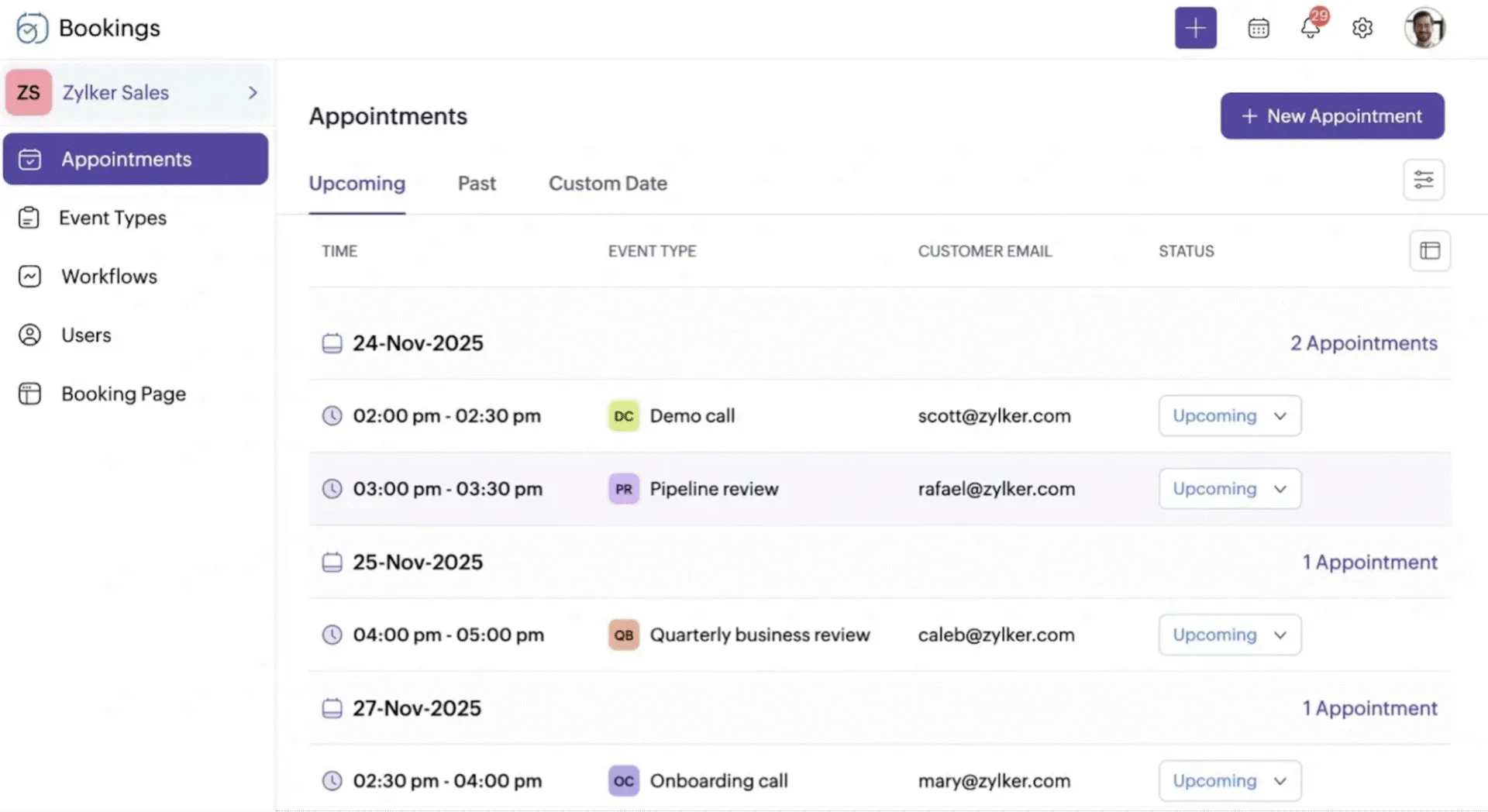 Zoho Calendar