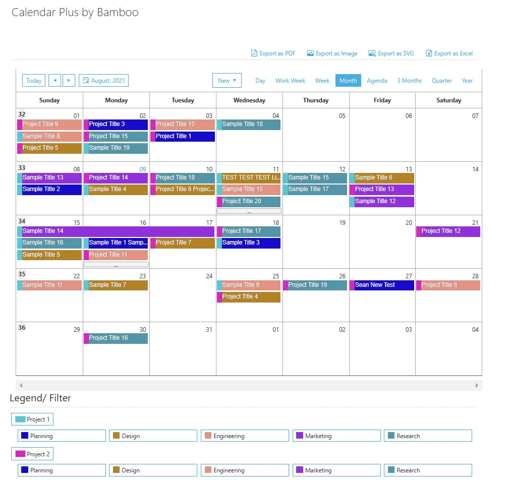 Bamboo Calendar Plus SharePoint overlay view
