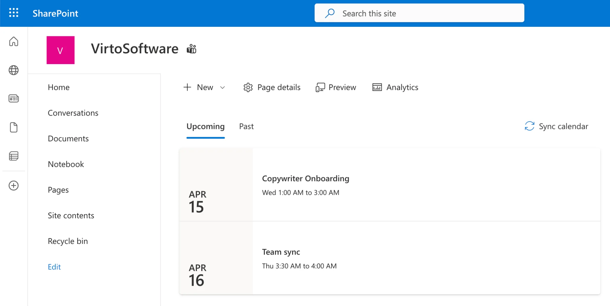 SharePoint Group Calendar web part view