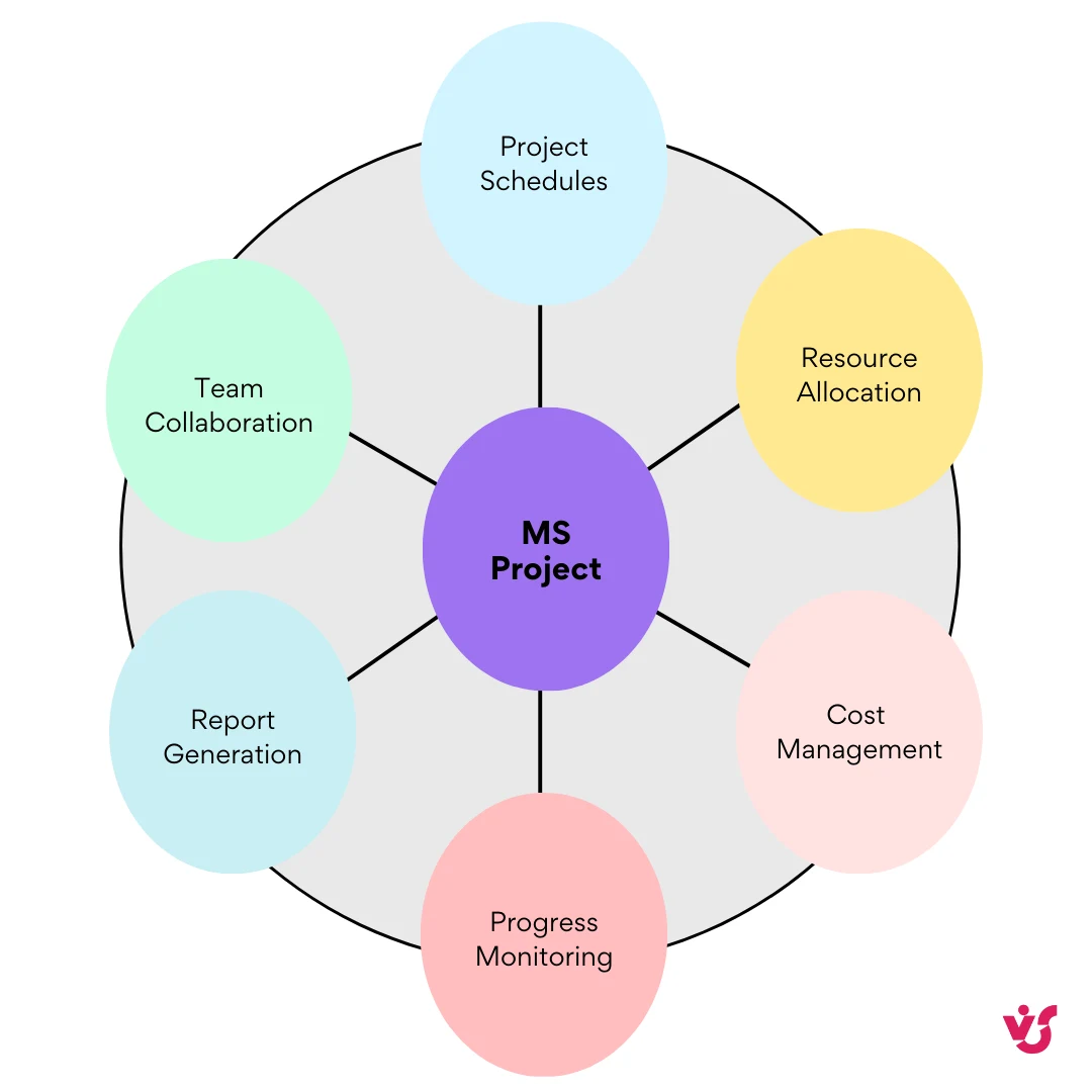 Bild 2. Diagramm der wichtigsten Verwendungen von MS Project.