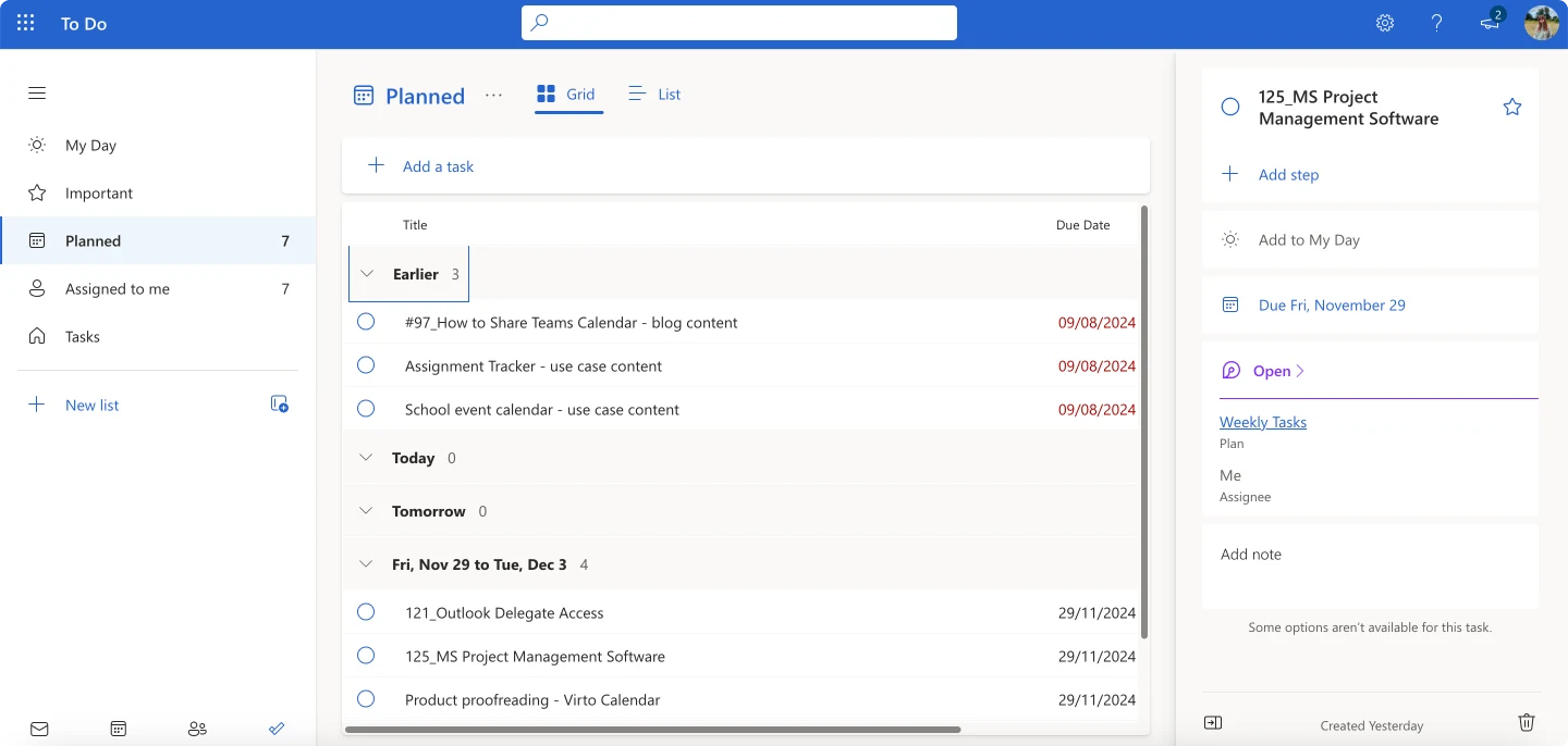 Pic. 4. Microsoft To-Do.