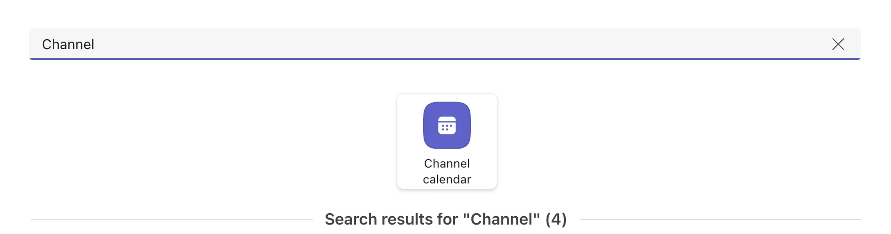 Locating the Channel Calendar app in Teams