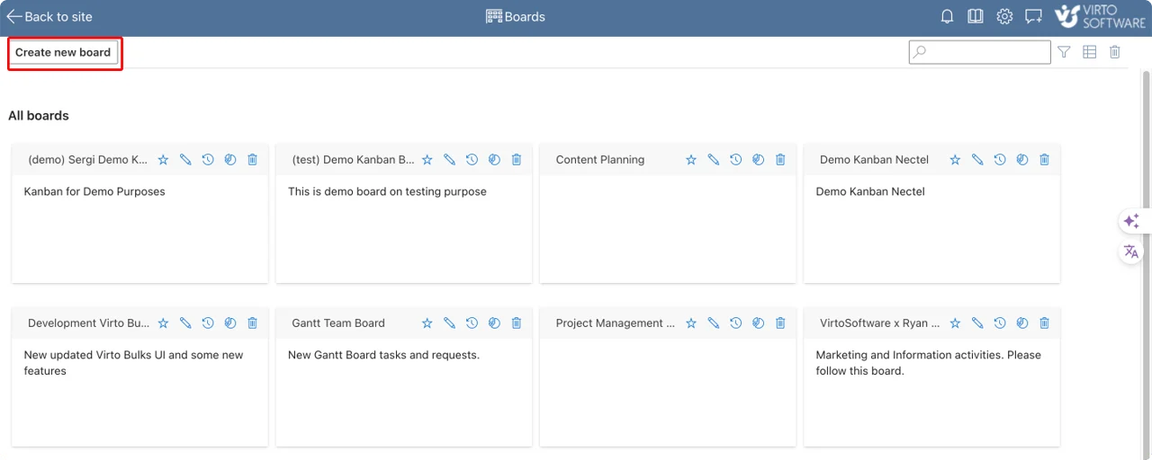 Creating a new Kanban board