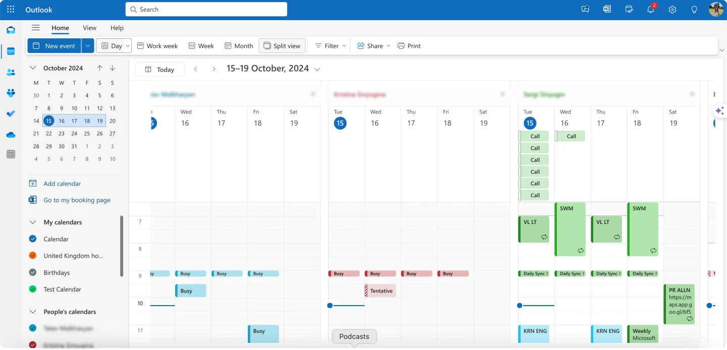 Exploring “Split view” in Outlook for the web.