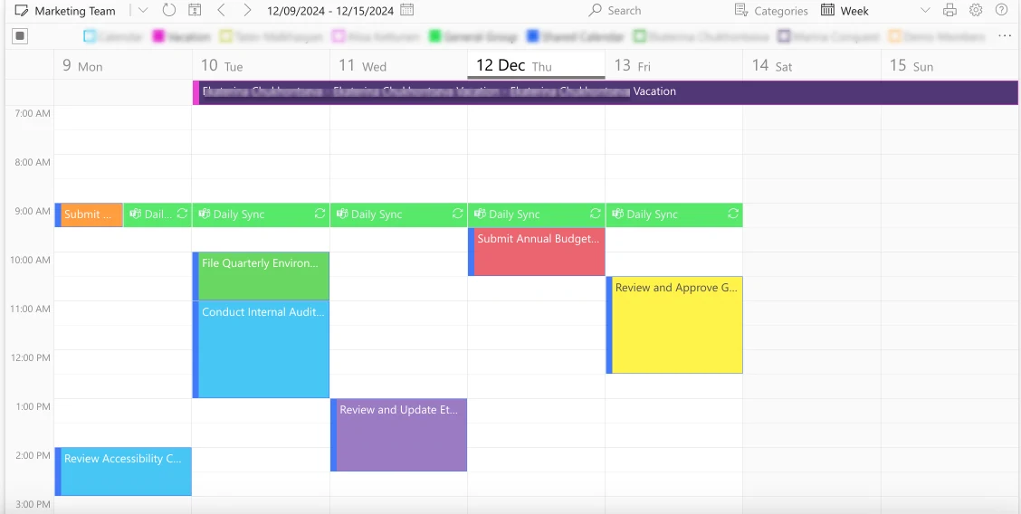 Pic. 3. Example Virto Calendar in SharePoint.
