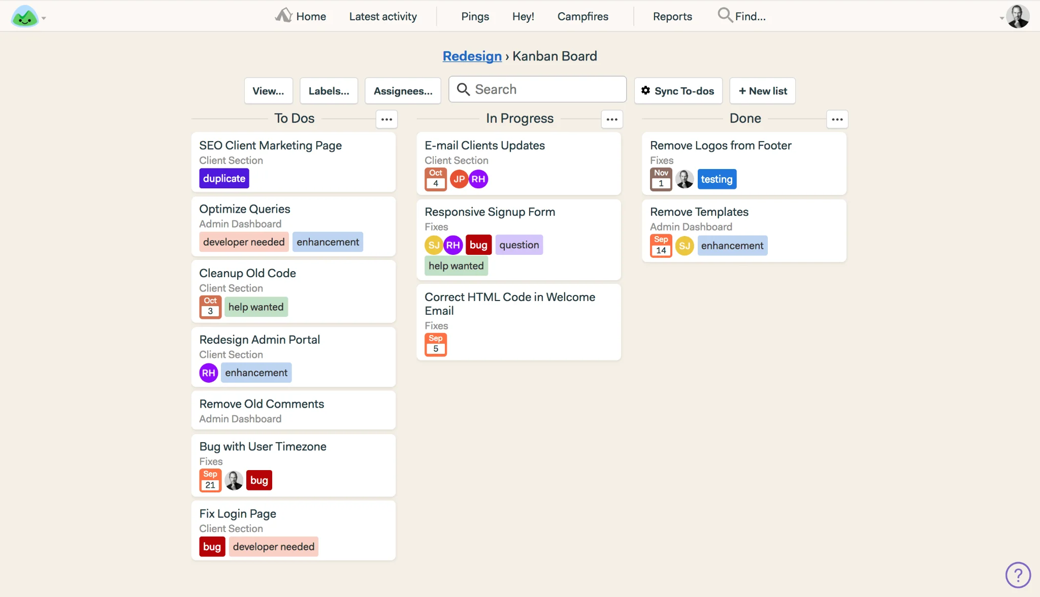 Basecamp project collaboration hub