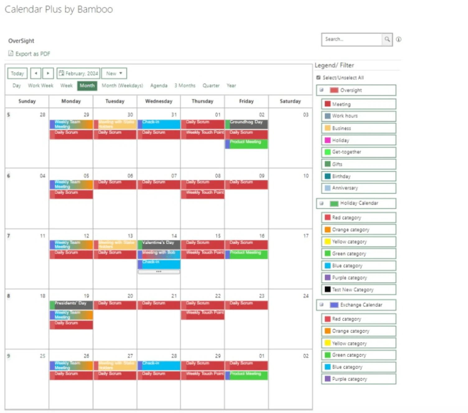 Calendar Plus by Bamboo SharePoint web part