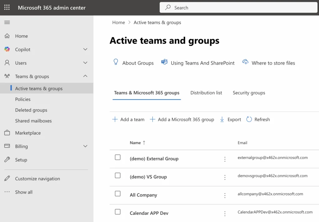 Domains in the Microsoft 365 admin center