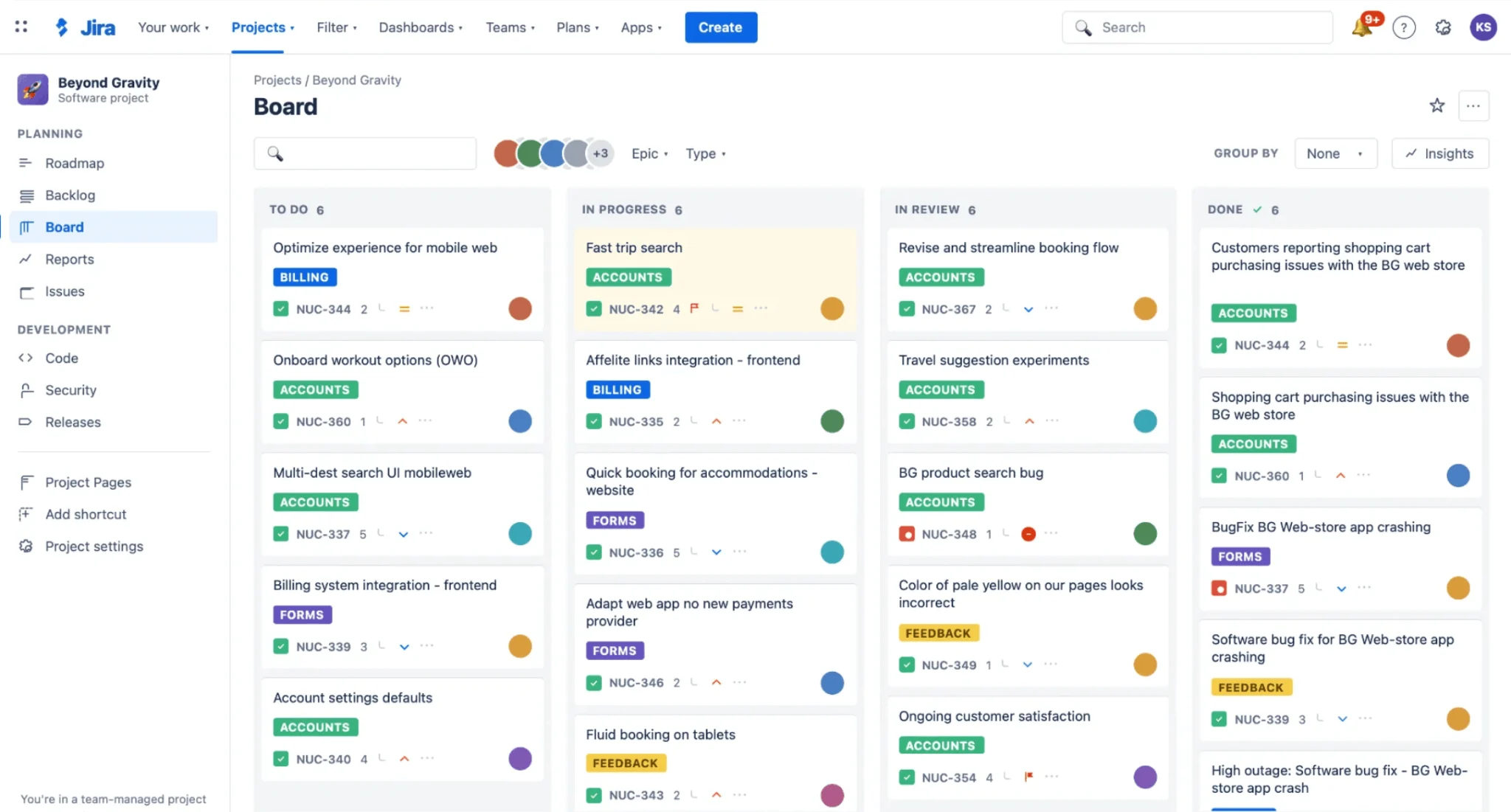 Jira agile board sprints