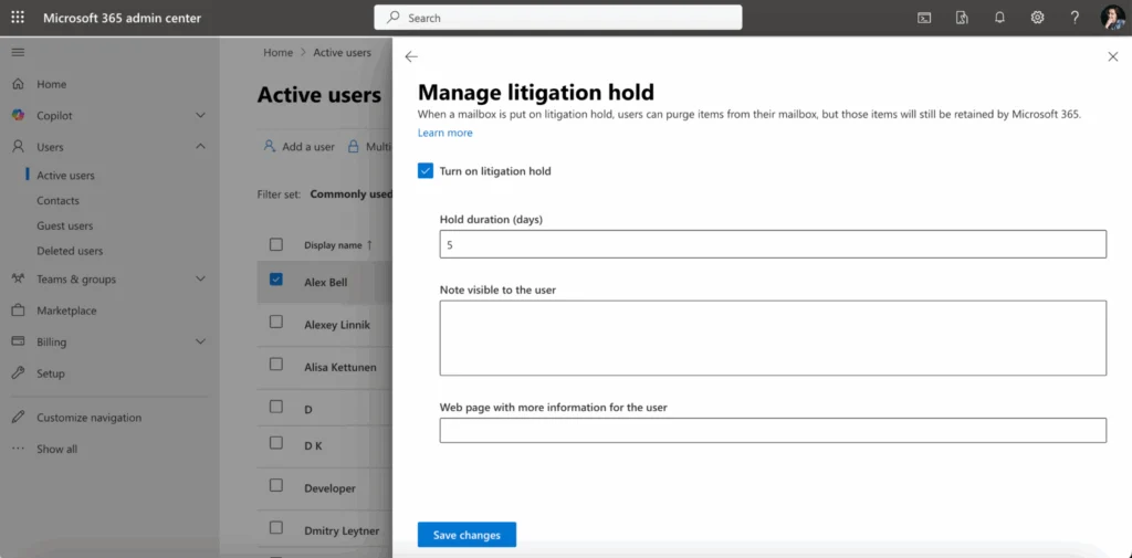 Microsoft Purview search activities
