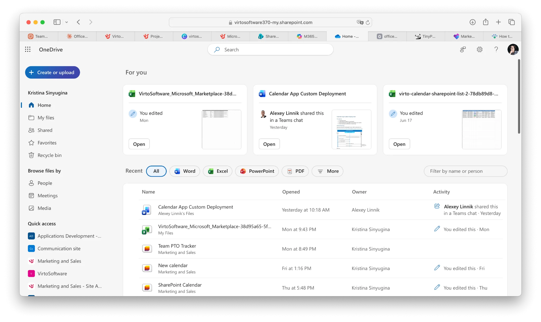 OneDrive project file storage