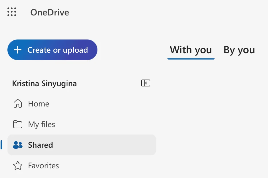 Locating Shared section within OneDrive
