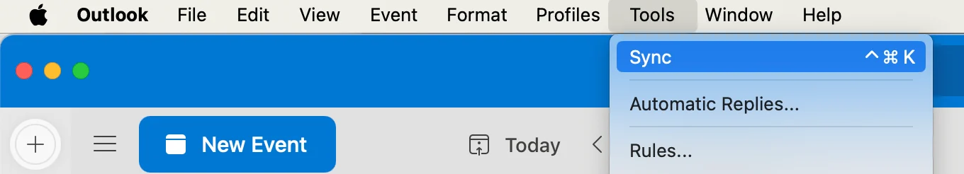 Forcing a manual calendar refresh in Outlook