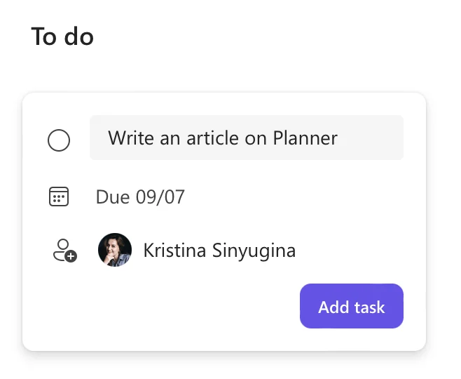 Adding a task to a bucket on the board