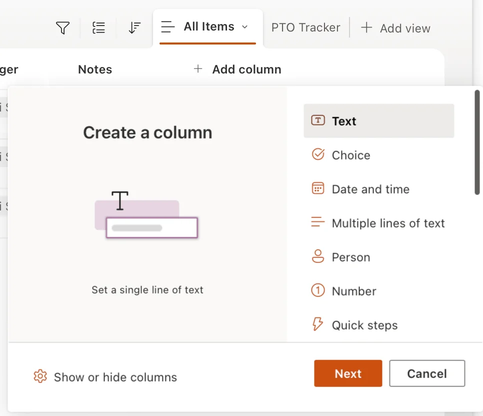 Adding columns to a SharePoint list