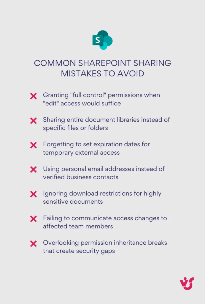 Common SharePoint sharing mistakes to avoid