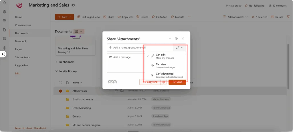 Choosing the right SharePoint sharing option