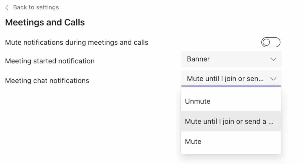 Meetings and calls alerts in Microsoft Teams