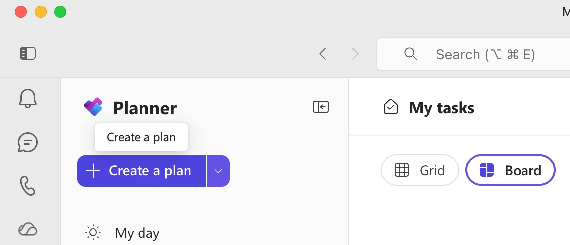 Adding a new plan in Teams Planner