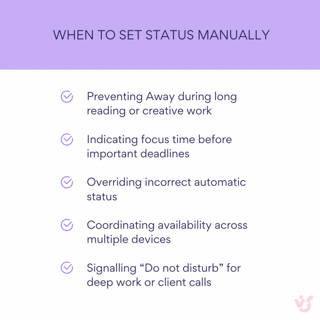 Best uses for manual status control