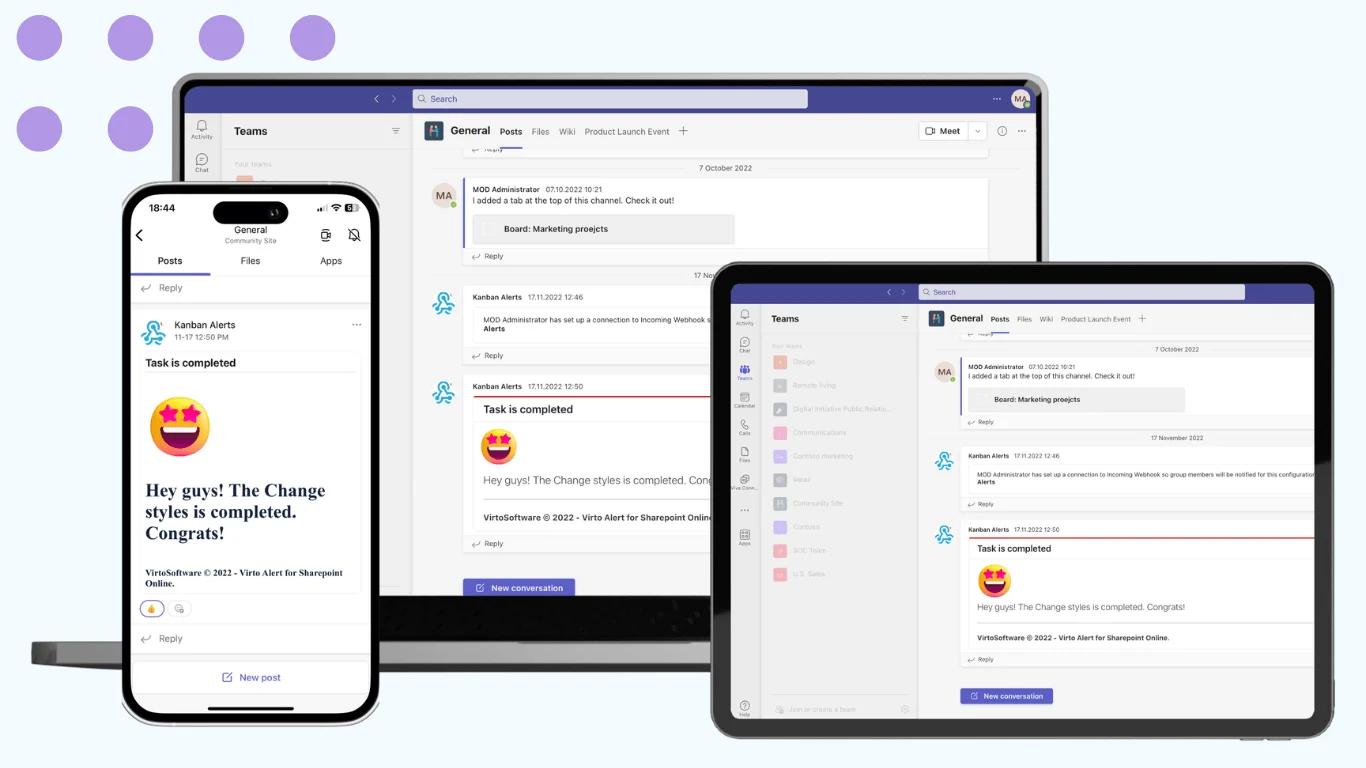 Virto Alerts and Reminders App interface