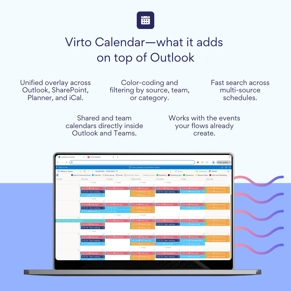 Virto Calendar - what it adds on top of Outlook