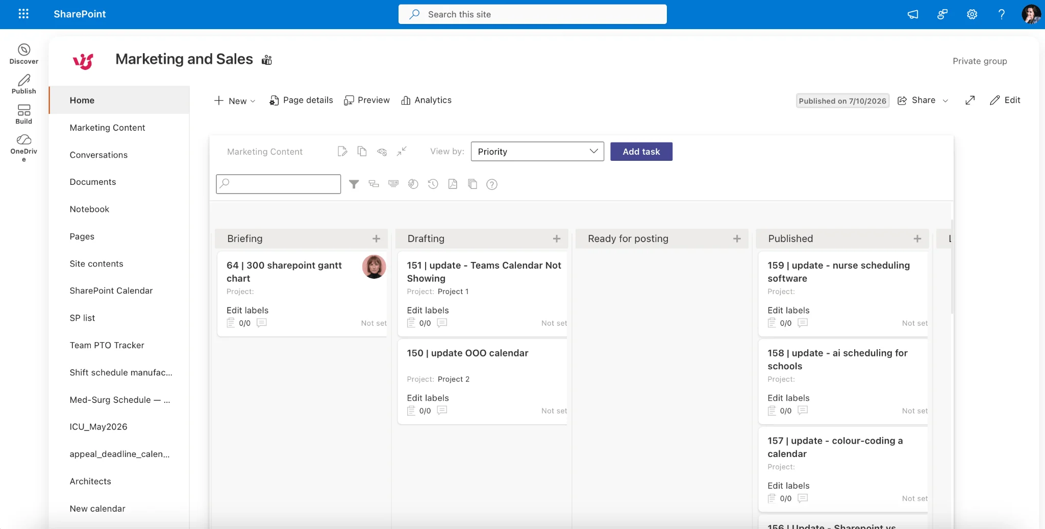Virto Kanban Board App drag-and-drop interface
