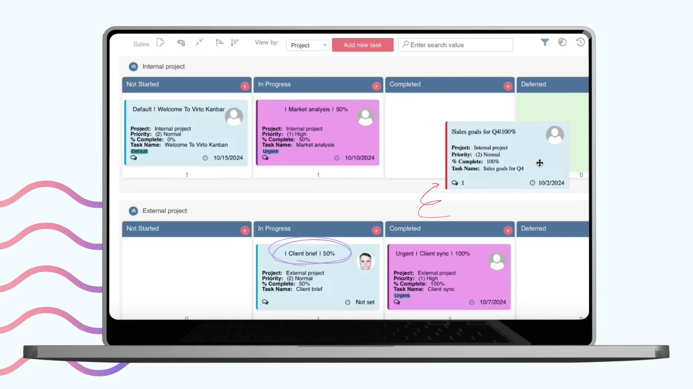 Virto Kanban Board Web Part on-premises task board
