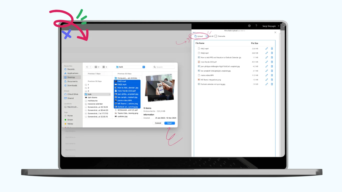 Virto Multiple File Upload App interface