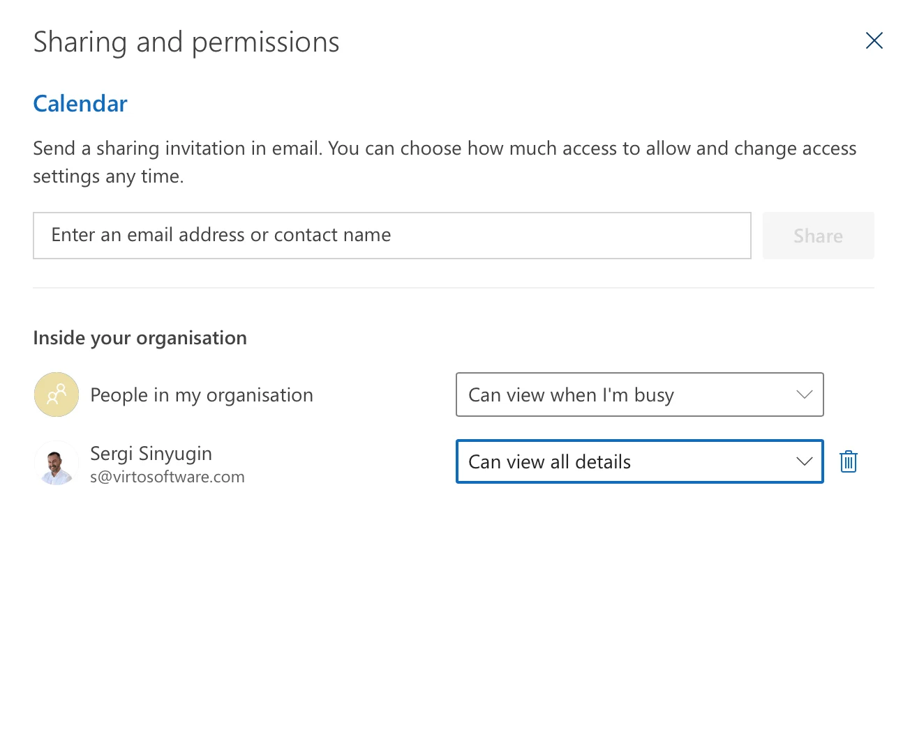 Configuring permissions for your calendar in OWA