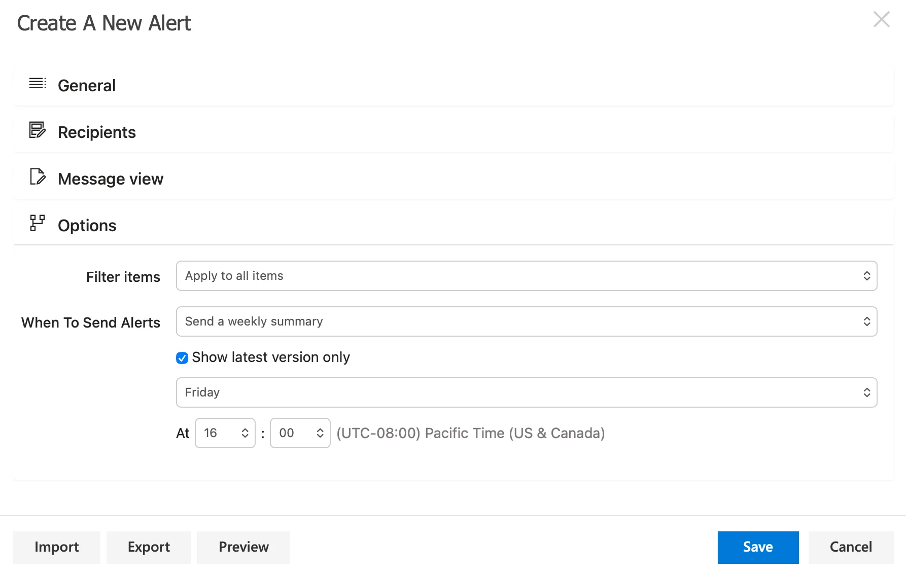 Configuring an alert rule in Virto Alerts App