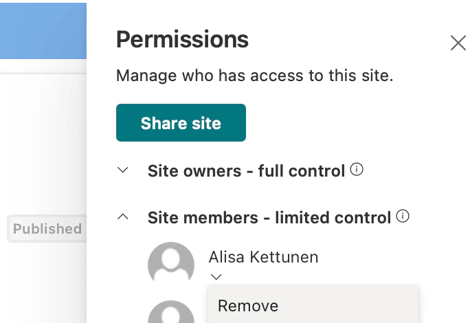 Editing the permission level assigned to the SharePoint site members group